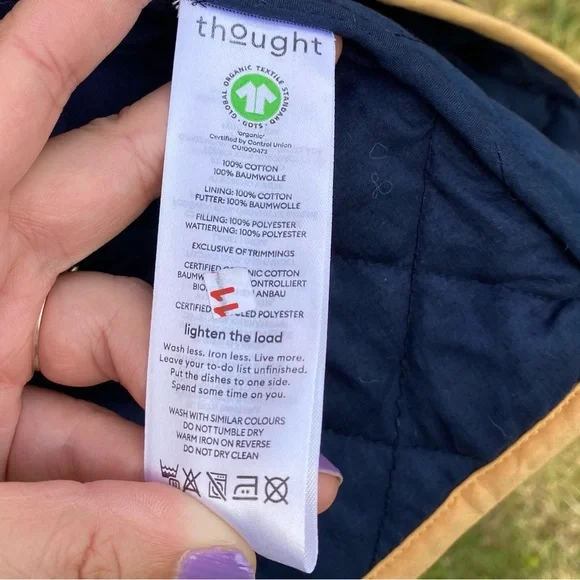 BNWT Thought Size 8 100% Organic Cotton Floral Paisley Print Open Jacket Trim - Picture 14 of 15